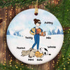 Stick Cat Mom Christmas Personalized Circle Ornament