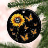 Sunflower Butterflies Angel Memorial Personalized Circle Ornament