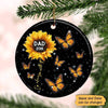 Sunflower Butterflies Angel Memorial Personalized Circle Ornament