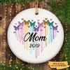 Watercolor Heart Butterfly Personalized Memorial Circle Ornament