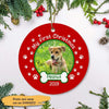 Xmas My First Christmas Personalized Dog Photo Decorative Christmas Ornament