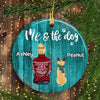 You Me And The Dog Plank Christmas Personalized Circle Ornament