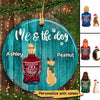 You Me And The Dog Plank Christmas Personalized Circle Ornament