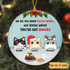 You‘ve Got Snacks Peeking Cat Christmas Personalized Circle Ornament