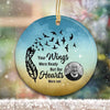 Your Wings Were Ready Photo Personalized Memorial Circle Ornament