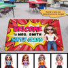 Welcome To Teacher Super Class Personalized Doormat