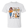 Rockin‘ The Dog Mom Life Pretty Woman & Cute Sitting Dog Personalized Shirt