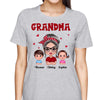 Grandma With Polka Dot Pattern Turban And Grandkids Personalized Shirt (Custom Any Title)