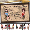 Home Sweet Lake House Couple Personalized Doormat