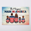 Family Back View Made In America Fourth Of July Independence Day Personalized Horizontal Poster