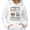 Heart Filled With Kisses Dog Mom Gift Personalized Hoodie Sweatshirt