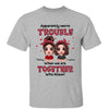 Polka Dot Pattern Doll Besties Best Friends Trouble Together Personalized Shirt