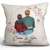 Couple Together Back View Anniversary Wedding Gift Personalized Pillow (Insert Included)