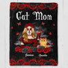 Cat Mom With Roses Costume Life Is Better With Cats Personalized Fleece Blanket