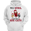 Just A Girl Loves Her Cute Fluffy Cat Christmas Personalized Shirt