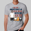 Never Underestimate Old Man Standing Cat Dad Personalized Shirt