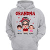 Grandma With Polka Dot Pattern Turban And Grandkids Personalized Shirt (Custom Any Title)