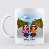 Doll Besties Sitting On Road Personalized Mug