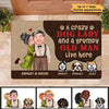 Crazy Dog Lady Grumpy Old Man Happy Couple Personalized Doormat