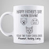 Good Morning Human Servant Dog Cat Head Outline Personalized Mug