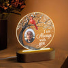 Cardinal Always With You Blossom Tree Family Memorial Photo Personalized Circle Acrylic Plaque LED Lamp Night Light