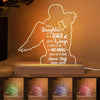 Daughter To A Dad Mom With Wings Now My Angel Memorial Personalized Acrylic Custom Shape LED Lamp Night Light