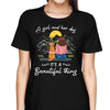 Girl & Dog Beautiful Thing Mountain At Night Personalized Shirt