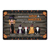 Halloween Doll Witch And Fluffy Cats Personalized Doormat