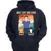 Best Cat Dad Strong Dad Personalized Hoodie Sweatshirt