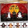 Dogs Halloween Come In For A Bite Personalized Doormat