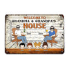 Welcome To Grandparents House With Grandkids Personalized Metal Sign