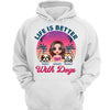 Retro Summer Life Is Better With Peeking Dogs Doll Woman Personalized Shirt