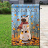 Standing Cat In Fall Season Personalized Garden Flag