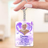 Heaven Heart Butterfly Memorial Photo Personalized Acrylic Keychain