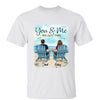 Back View Couple Sitting Beach Landscape Personalized Shirt