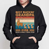 Retro Frame Best Buckin‘ Dad Grandpa Personalized Hoodie Sweatshirt