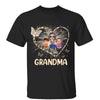 Leopard Heart Grandma Grandkids Butterfly Personalized Shirt