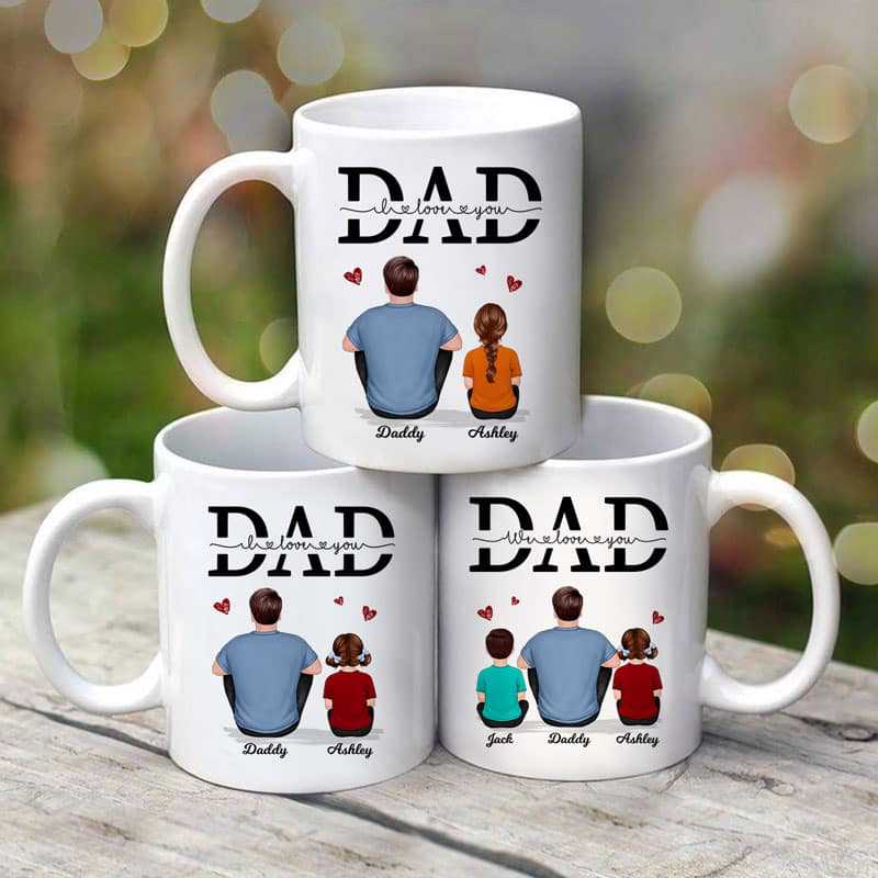 Dad We Love You Personalized Mug, Gift For Dad, Husband