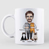 Happy Pawther‘s Day Caricature Cat Dad Personalized Mug