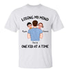 Dad Carrying Kids Losing My Mind One Kid At A Time Personalized Shirt