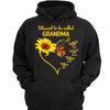 Mom Grandma Sunflower Butterflies Personalized Hoodie Sweatshirt