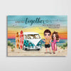 Summer Doll Couple Name On Surf Board Personalized Horizontal Poster