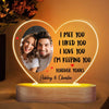 Couple Photo I Met You Gift For Him For Her Personalized Acrylic Heart Plaque LED Night Light