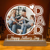 Dad We Love You Happy Father‘s Day Photo Personalized Custom Shape Acrylic Plaque With Warm LED Night Light