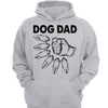 Dog Dad Simple Hand And Paws Personalized Hoodie Sweatshirt