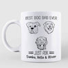 Best Dog Dad Ever Just Ask Dog Head Outline Personalized Mug