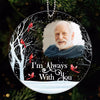 Cardinals I Am Always With You Custom Photo Remembrance Memorial Keepsake Christmas Snow Personalized Acrylic Ornament