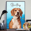 Watercolor Pet Cartoon Portrait Dogs Cats Personalized Poster