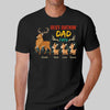 Retro Best Buckin‘ Dad Grandpa Walking Deers Personalized Shirt