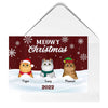 Meowy Christmas Peeking Fluffy Cats Personalized Postcard